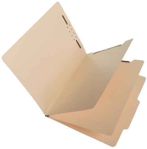 SJ Paper S59700 15 Pt. Manila Classification Folders, 2/5 Cut ROC Top Tab, Letter Size, 2 Dividers (Box of 25) - Nationwide Filing Supplies