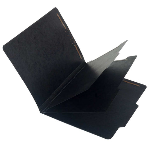 SJ Paper S63621 15 Pt. Charcoal Classification Folders, 2/5 Cut ROC Top Tab, Letter Size, 2 Dividers (Box of 15) - Nationwide Filing Supplies