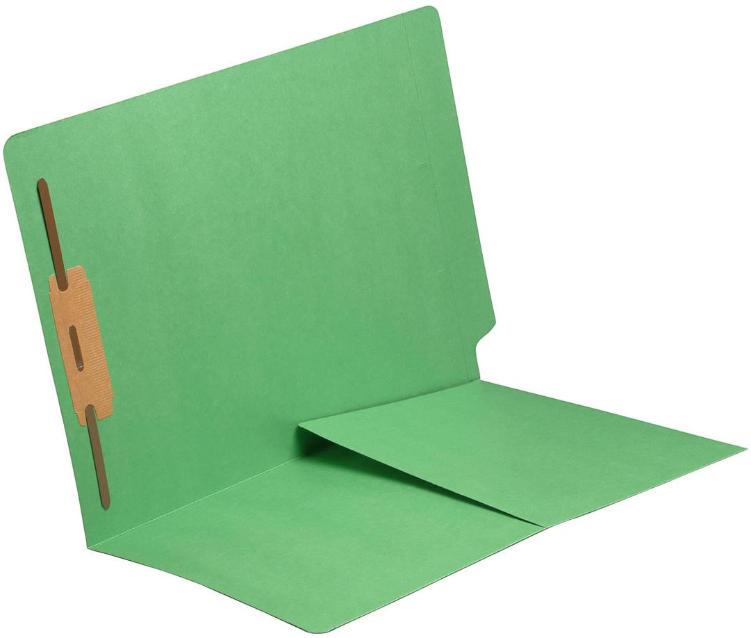 11 pt Color Folders, Full Cut End Tab, Letter Size, 1/2 Pocket Inside Front, Fastener Pos #1 (Box of 50) - Nationwide Filing Supplies