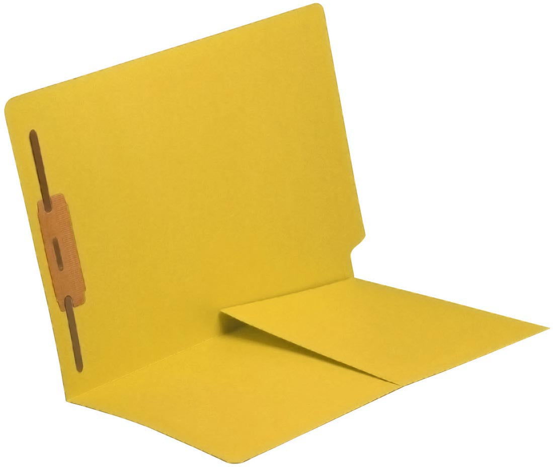 11 pt Color Folders, Full Cut End Tab, Letter Size, 1/2 Pocket Inside Front, Fastener Pos #1 (Box of 50) - Nationwide Filing Supplies