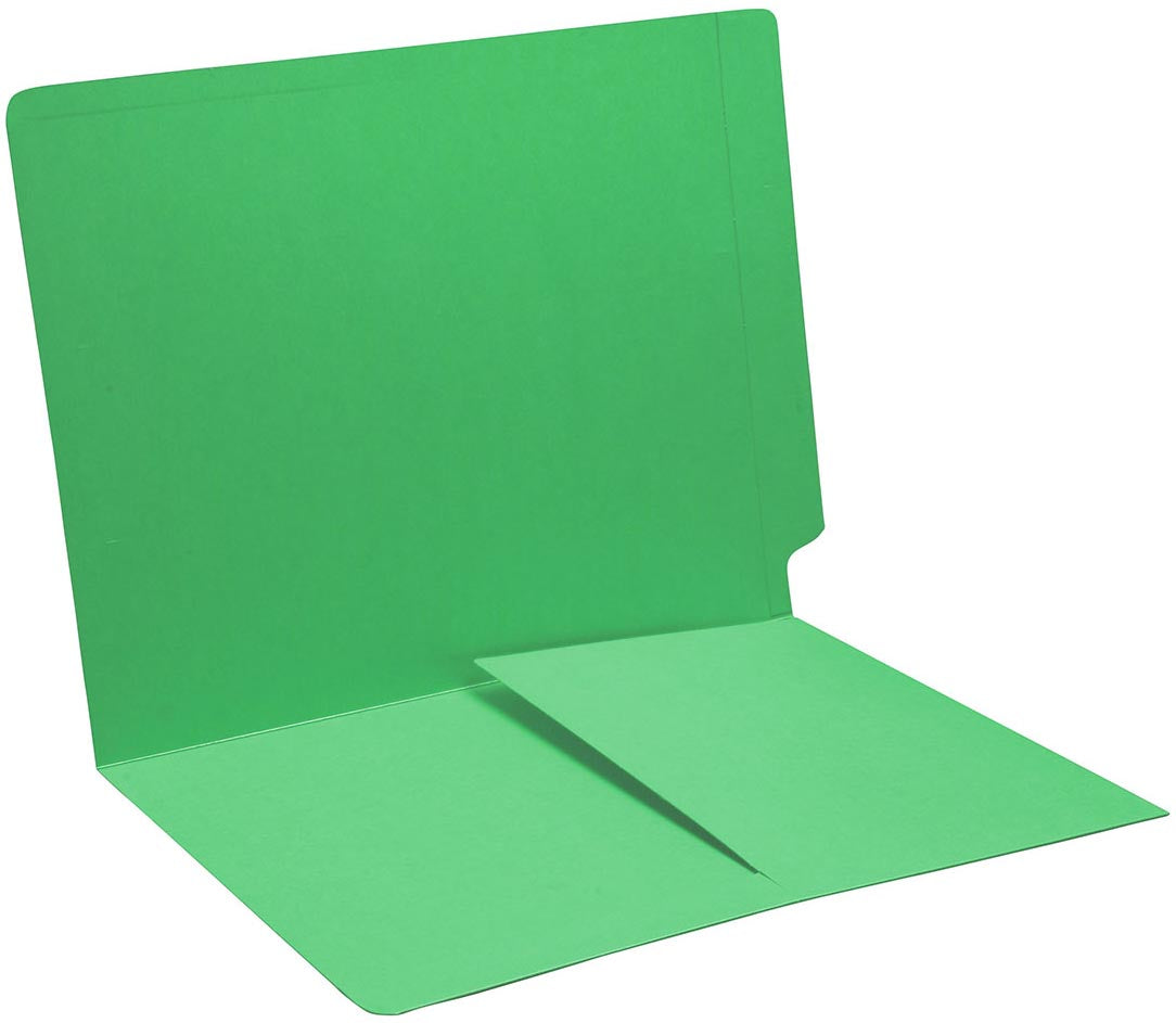11 pt Color Folders, Full Cut End Tab, Letter Size, 1/2 Pocket Inside Front (Box of 50) - Nationwide Filing Supplies
