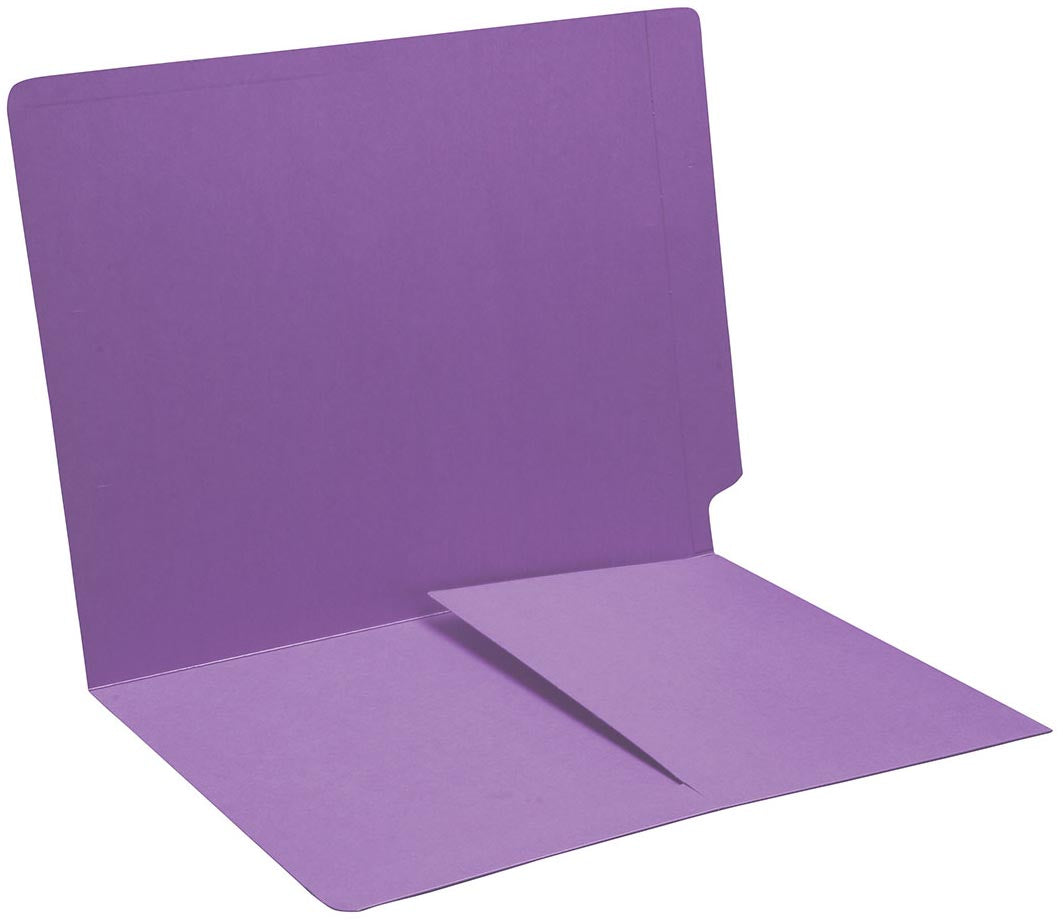 11 pt Color Folders, Full Cut End Tab, Letter Size, 1/2 Pocket Inside Front (Box of 50) - Nationwide Filing Supplies