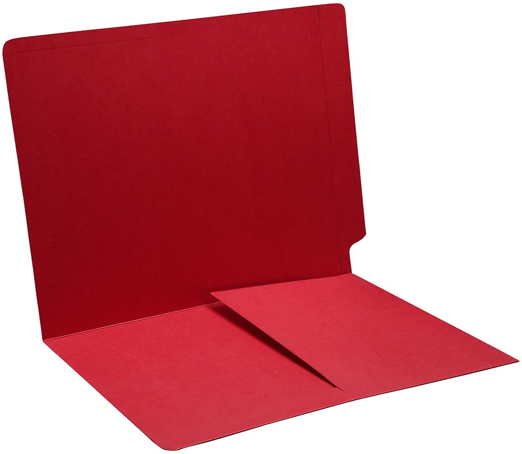 11 pt Color Folders, Full Cut End Tab, Letter Size, 1/2 Pocket Inside Front (Box of 50) - Nationwide Filing Supplies
