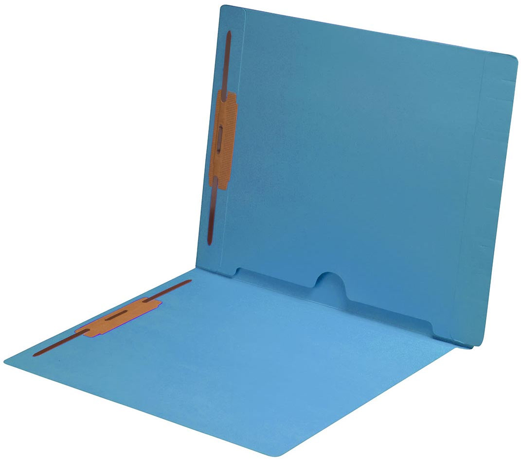 11 pt Color Folders, Full Cut End Tab, Letter Size, Full Back Pocket, Fasteners Pos #1 & #3 (Box of 50) - Nationwide Filing Supplies