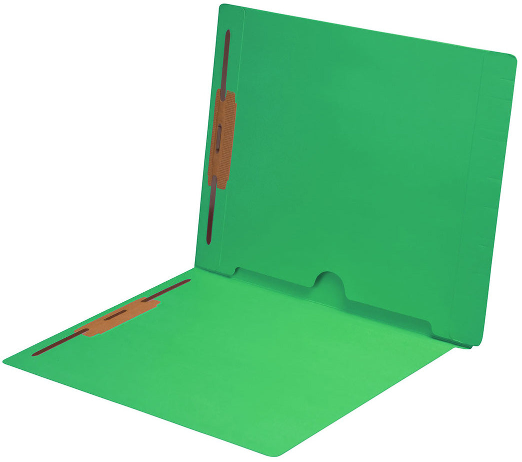 11 pt Color Folders, Full Cut End Tab, Letter Size, Full Back Pocket, Fasteners Pos #1 & #3 (Box of 50) - Nationwide Filing Supplies