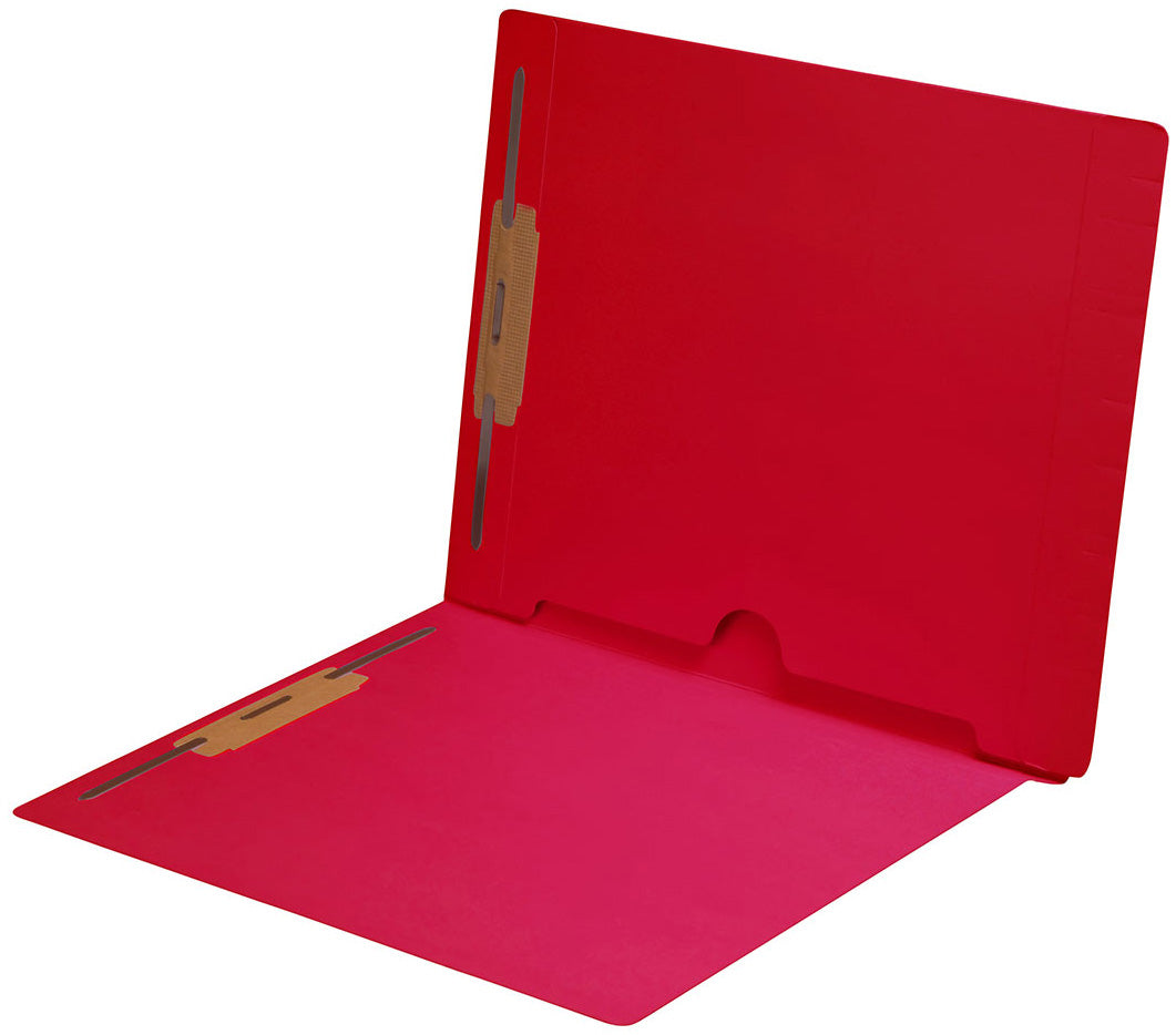 11 pt Color Folders, Full Cut End Tab, Letter Size, Full Back Pocket, Fasteners Pos #1 & #3 (Box of 50) - Nationwide Filing Supplies