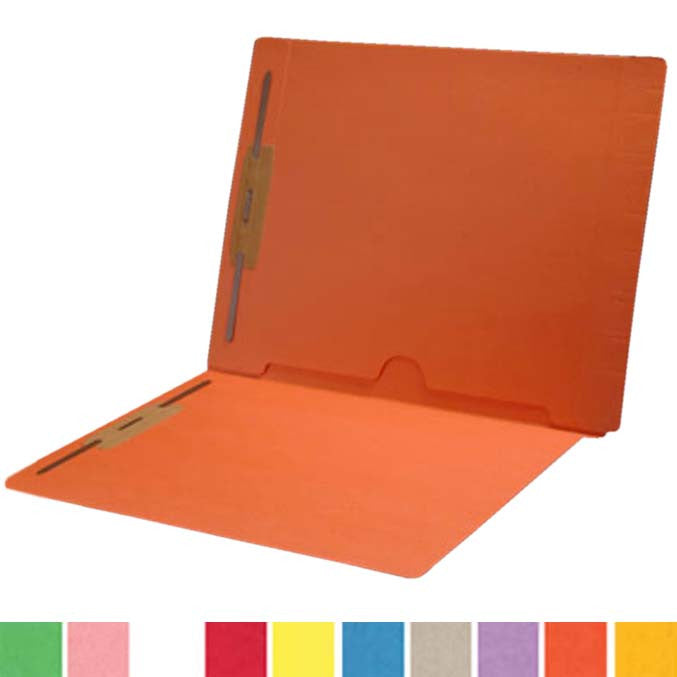 11 pt Color Folders, Full Cut End Tab, Letter Size, Full Back Pocket, Fasteners Pos #1 & #3 (Box of 50) - Nationwide Filing Supplies
