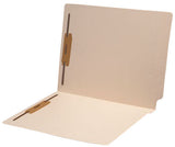 11 pt Manila Folders with Clear Pocket, Full Cut 2-Ply End Tab, Letter Size, Fastener Pos #1 & #3 (Box of 50) - Nationwide Filing Supplies