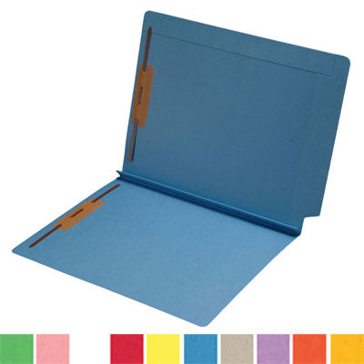 14 pt Color Folders, Full Cut 2-Ply End Tab, Letter Size, Fastener Pos #1 & #3, 1-1/2" Expansion (Box of 50) - Nationwide Filing Supplies
