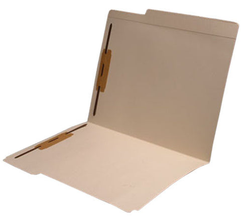 11 pt Manila Folders, 8" Reinforced Top Tab, Letter Size, Fastener Pos #1 and #3 (Box of 50) - Nationwide Filing Supplies