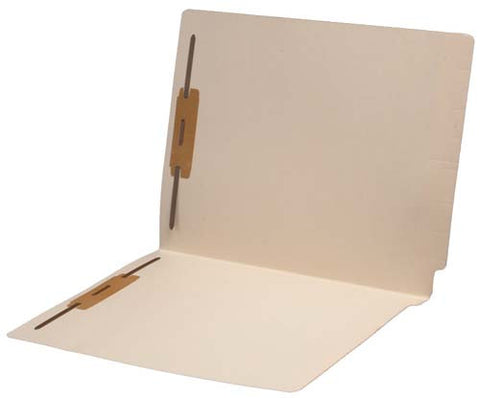 11 pt Manila Folders, Full Cut 2-Ply End Tab, Letter Size, Fastener Pos #1 & #3, Reinforced Spine (Box of 50) - Nationwide Filing Supplies