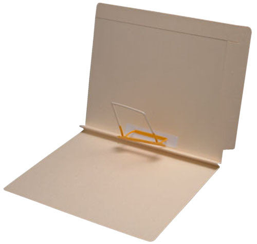 14 pt Manila Folders, Full Cut 2-Ply End/Top Interlock Tab, Letter Size, Spaceclip Fastener Pos #5, 1-1/2" Exp. (Box of 50) - Nationwide Filing Supplies