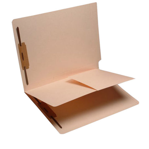 11 Pt. Manila Folders, Full Cut End Tab, Letter Size, 1 Pocket Style Divider (Box of 50) - Nationwide Filing Supplies