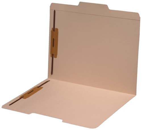 14 pt Manila Folders, 1/3 Cut Top Tab - Assorted, Letter Size, Fasteners Pos #1 and #3 (Box of 50) - Nationwide Filing Supplies