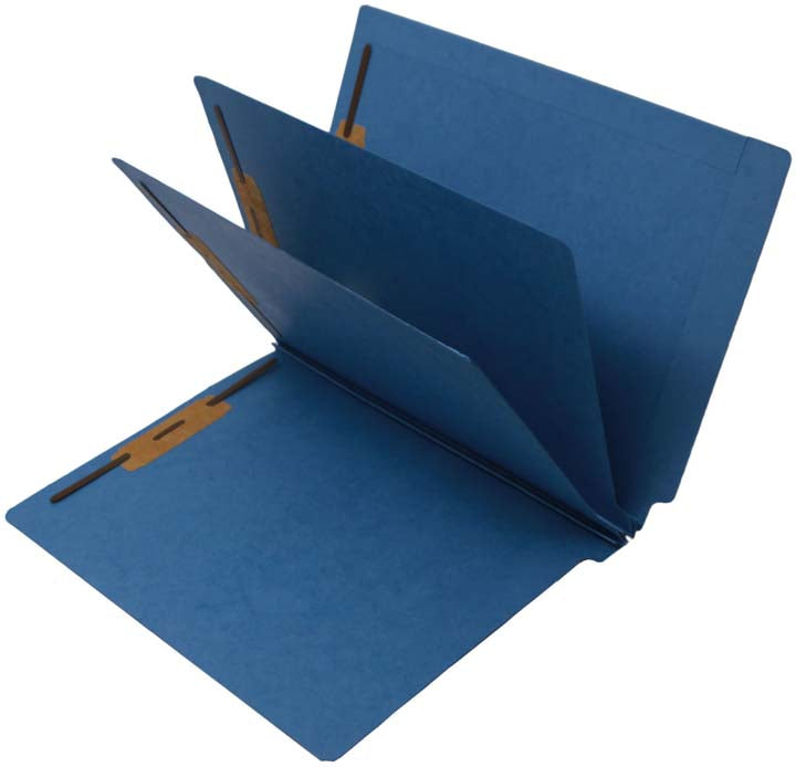 14 Pt Color Folders, 3" Expansion, Full Cut End Tab, Letter Size, 2 Dividers (Box of 15) - Nationwide Filing Supplies