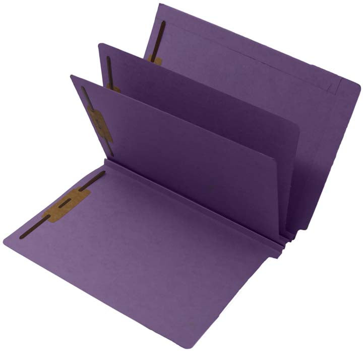 14 Pt Color Folders, 3" Expansion, Full Cut End Tab, Letter Size, 2 Dividers (Box of 15) - Nationwide Filing Supplies