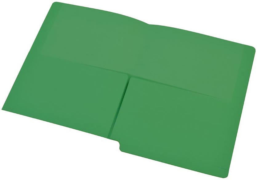 11 pt Color Folders, Full Cut End Tab, Letter Size, Dual 1/2 Pockets Inside Front and Back (Box of 50) - Nationwide Filing Supplies