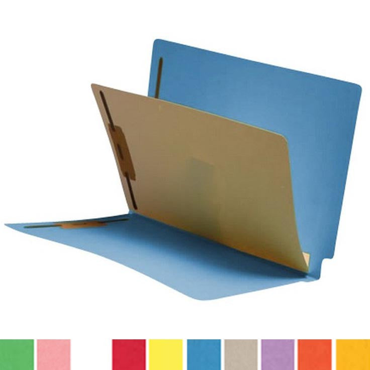 14 Pt. Color Folders, Full Cut End Tab, Letter Size, 1 Divider, Mylar Reinforced Spine (Box of 40) - Nationwide Filing Supplies