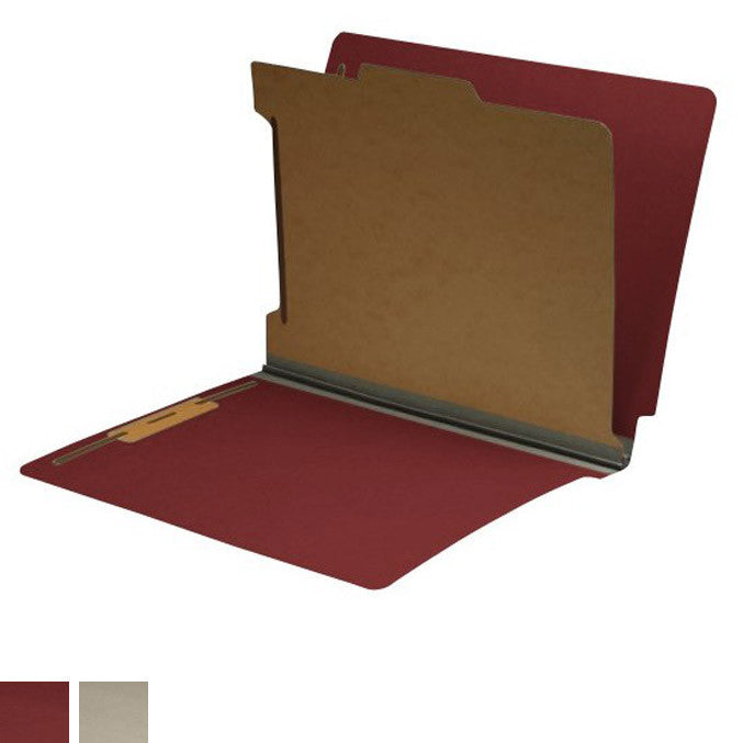 Type II 25 Pt Pressboard Classification Folders, Full Cut End Tab, Letter Size, 1 Divider (Box of 10) - Nationwide Filing Supplies