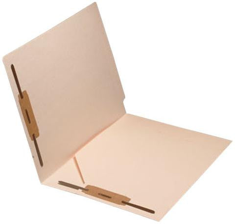 14 pt Manila Folders, Full Cut End Tab, Letter Size, Full Diagonal Pocket, Fasteners Pos #1 & #3 (Box of 50) - Nationwide Filing Supplies