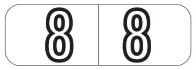Barkley NBWM White Mini Numeric "8" Labels, Laminated Stock, 1/2" X 1-1/2" - Roll of 500 - Nationwide Filing Supplies