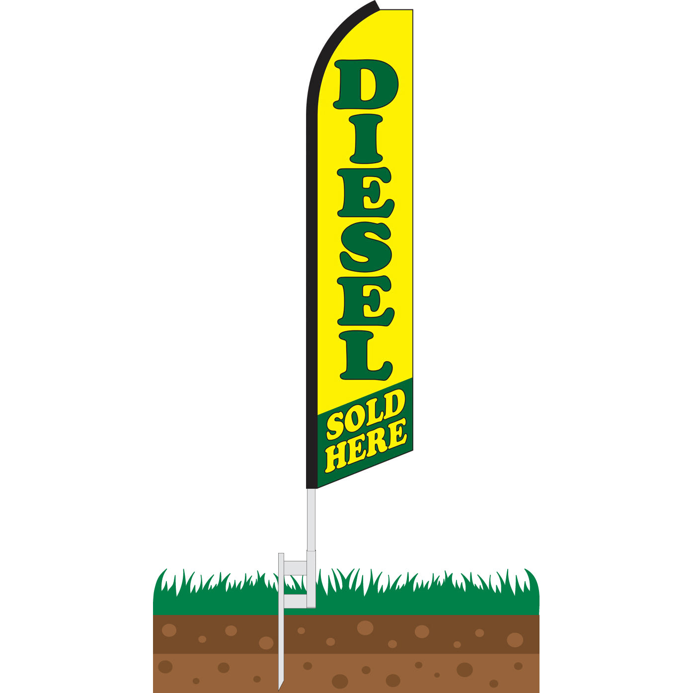 Diesel Sold Here Swooper Feather Flag