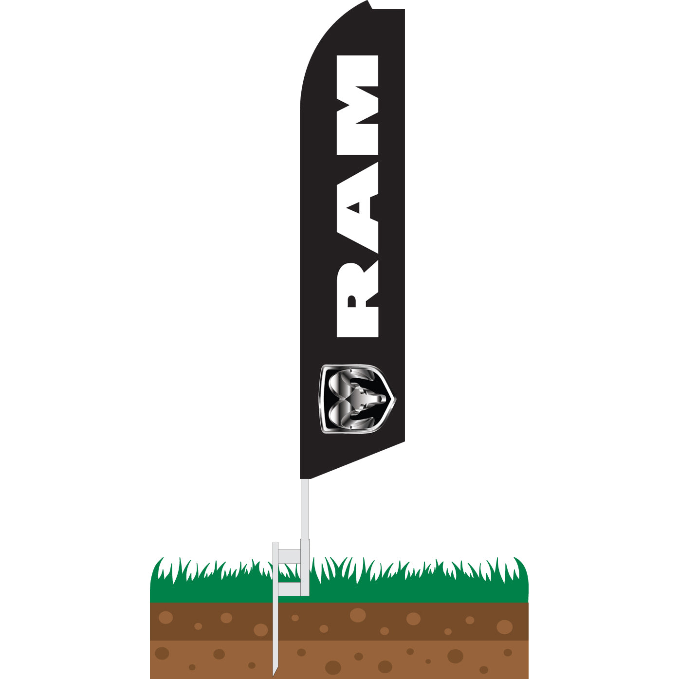 RAM Swooper Feather Flag