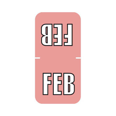 Sycom SYTT FEBRUARY Month Labels 1-1/2" X 3/4" Laminated - Pack of 252