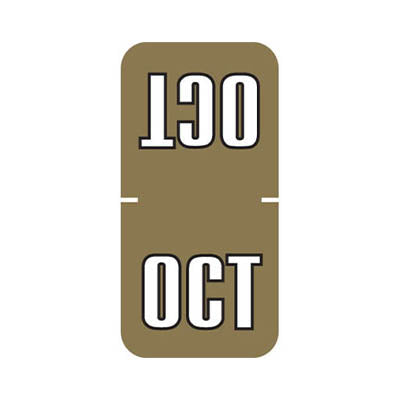 Sycom SYTT OCTOBER Month Labels 1-1/2" X 3/4" Laminated - Pack of 252
