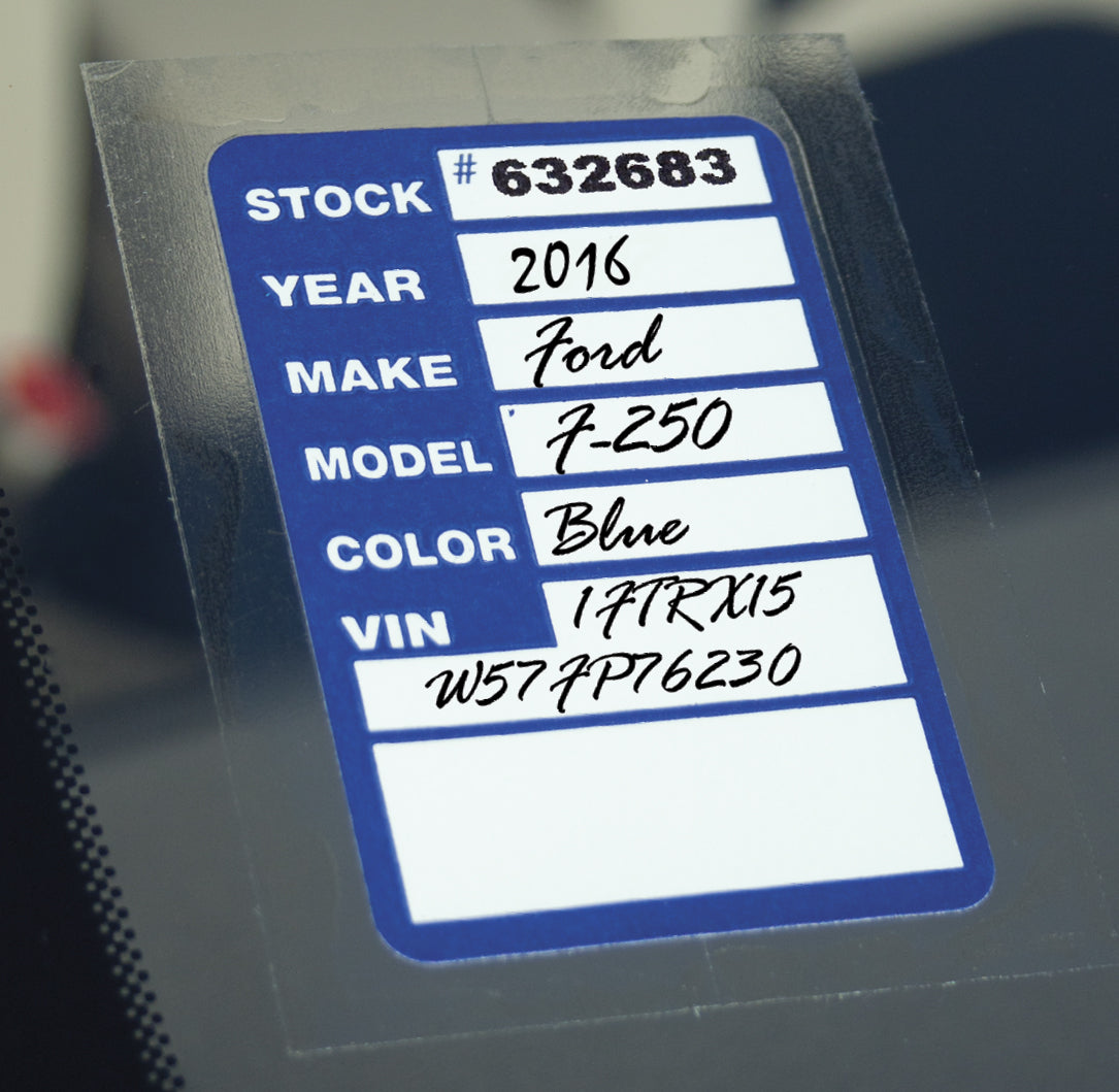 KLR-BAK "Clear Back" Window Sticker Tickets, 3" x 4" (Package of 100)