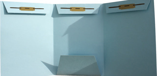 Patent and Trademark Folder, No Tab for Drawer Filing, Blue - "U.S. TRADEMARK APPLICATION" 3 Fasteners (Box of 25)