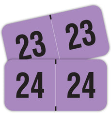 PMA Fluorescent Violet Year Labels, 3/4&quot; X 1-1/2&quot; -Rolls of 500