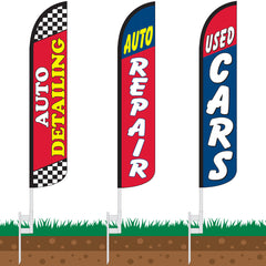 Auto Service Wind-Free Feather Flags