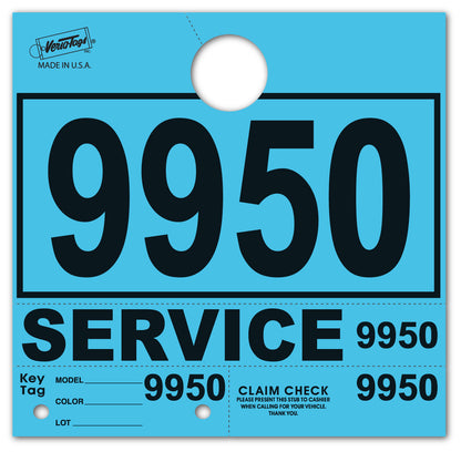 Colored 4-Part Service Dispatch Numbered Hang Tags (Package of 1000)