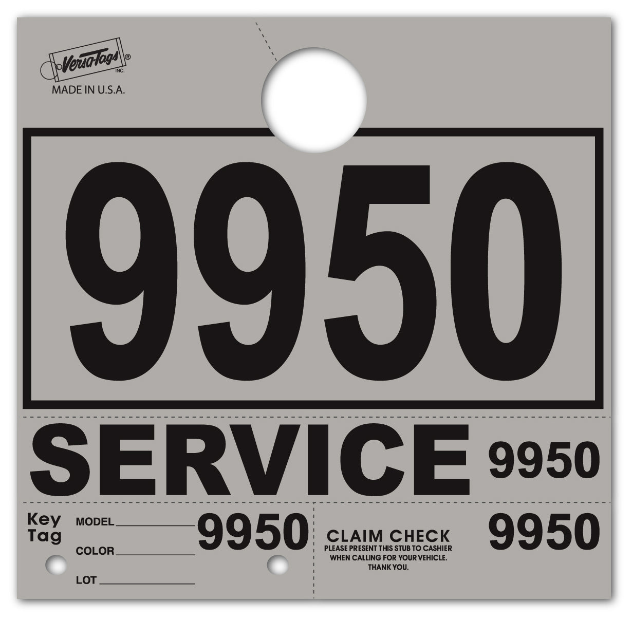 Colored 4-Part Service Dispatch Numbered Hang Tags (Package of 1000)