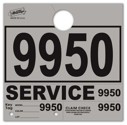 Colored 4-Part Service Dispatch Numbered Hang Tags (Package of 1000)