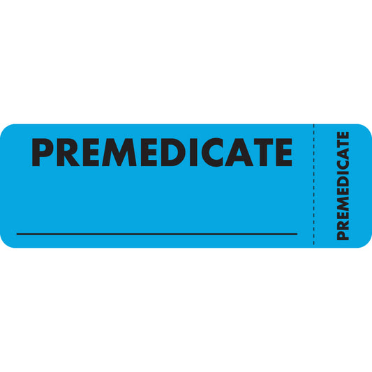 A1012 PREMEDICATE- LT. Blue 3" X 1" (Roll of 250)