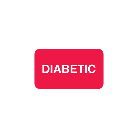 A1021 DIABETIC- Red 1-1/2" X 7/8" (Roll of 250)