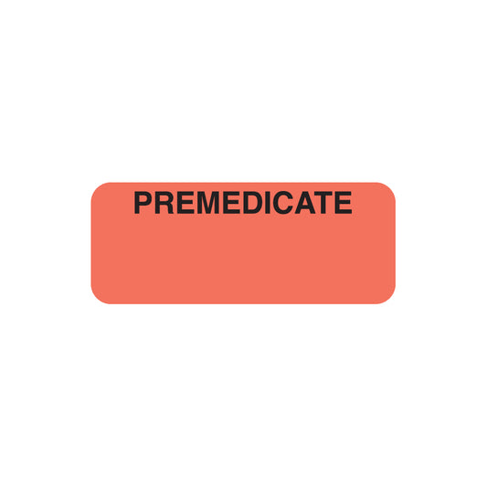A1032 PREMEDICATE- Fluorescent Red, 1-7/8" X 3/4"(Roll of 500)