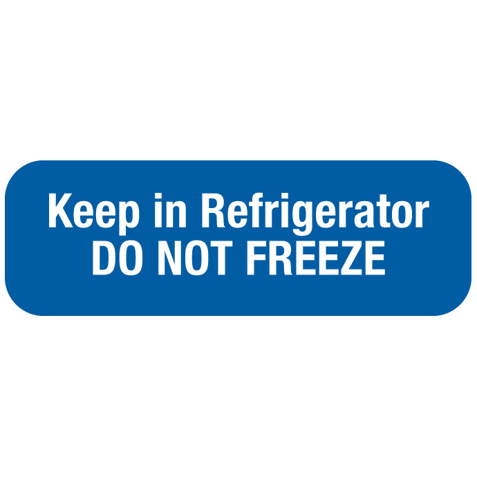 A1054 Keep in Refrigerator- Blue/White 1-1/2" X 1/2" (Roll of 250)
