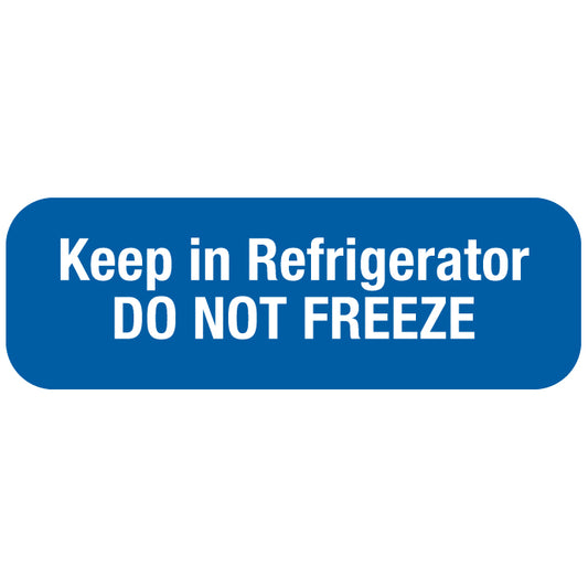 A1054 Keep in Refrigerator- Blue/White 1-1/2" X 1/2" (Roll of 250)