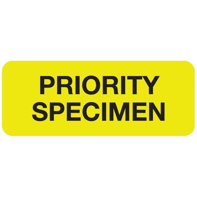 A1058 PRIORITY SPECIMEN- Fluorescent Yellow 2-1/4" X 7/8" (Roll of 250)