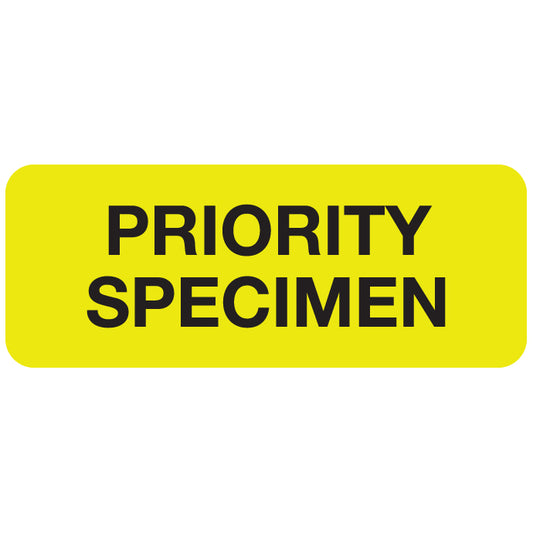 A1058 PRIORITY SPECIMEN- Fluorescent Yellow 2-1/4" X 7/8" (Roll of 250)
