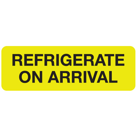 A1066 REFRIGERATE ON ARRIVAL- Fluorescent Yellow 3" X 1" (Roll of 250)
