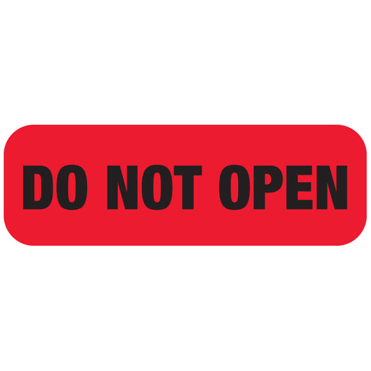 A1072 DO NOT OPEN- Red/Black 1-1/2" X 1/2" (Roll of 250)