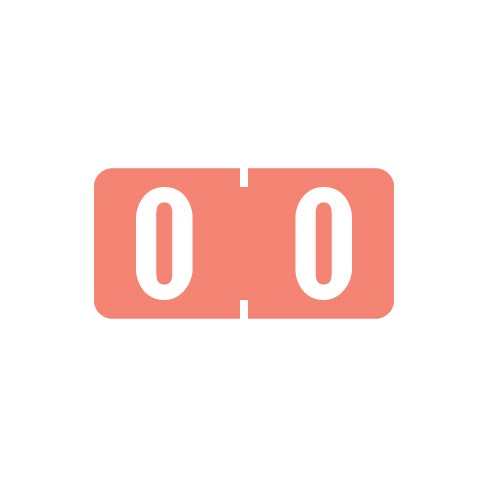 Tab 1277 "0" Labels 1/2" X 1" Vinyl- Roll of 500
