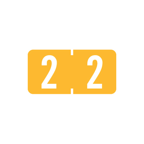Tab 1277 "2" Labels 1/2" X 1" Vinyl- Roll of 500