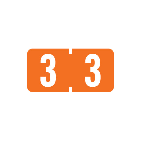 Tab 1277 "3" Labels 1/2" X 1" Vinyl- Roll of 500