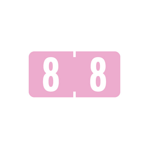 Tab 1277 "8" Labels 1/2" X 1" Vinyl- Roll of 500