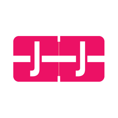 Tab 1278 "J" Labels 1/2" X 1" Vinyl- Roll of 500